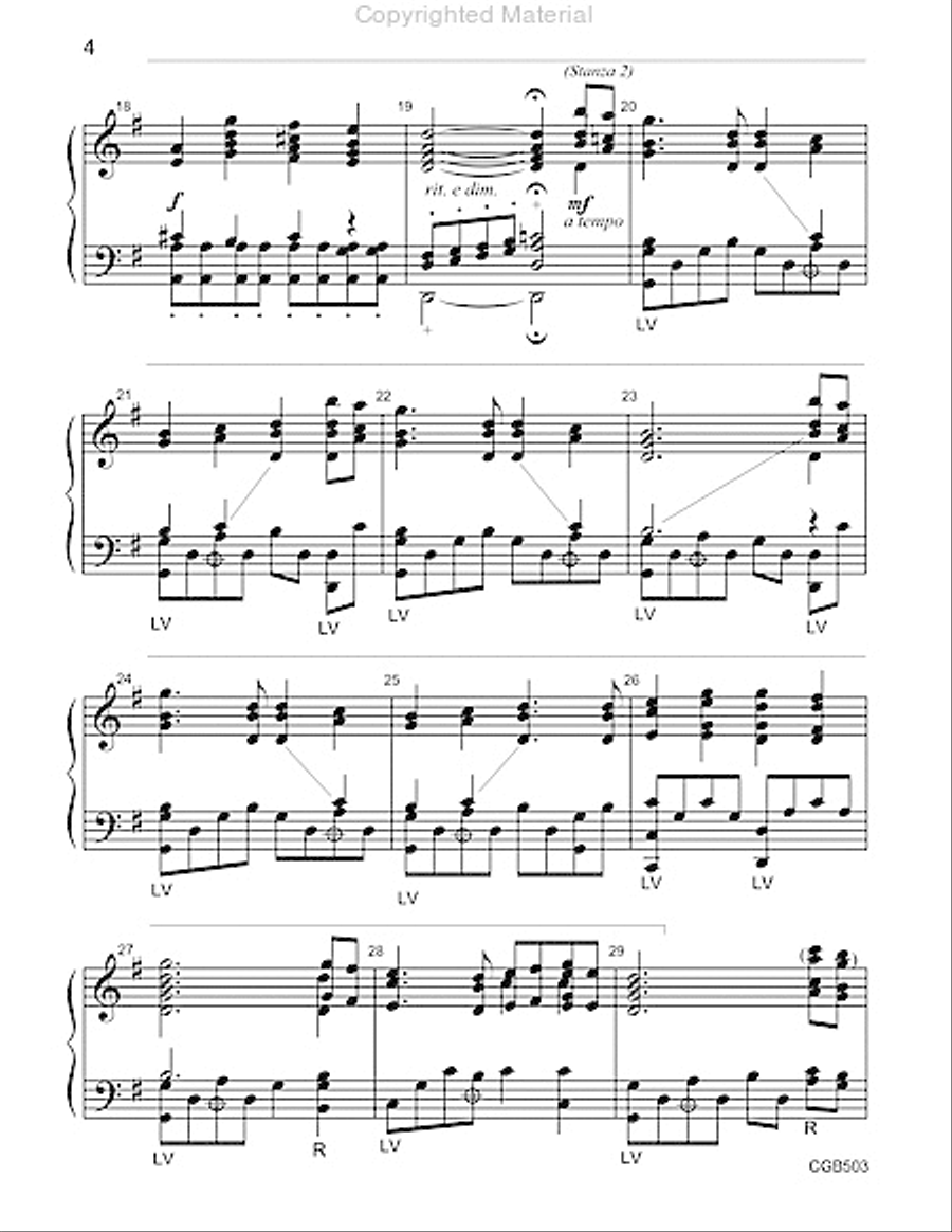 I Was There to Hear Your Borning Cry Handbell Choir scores gallery preview page 4