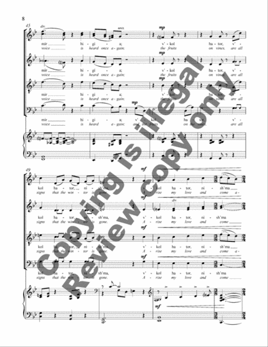 Songs of My Beloved: 3. Anah Dodi, V'amar Li (My Beloved Spoke to Me) 4-Part scores gallery preview page 16