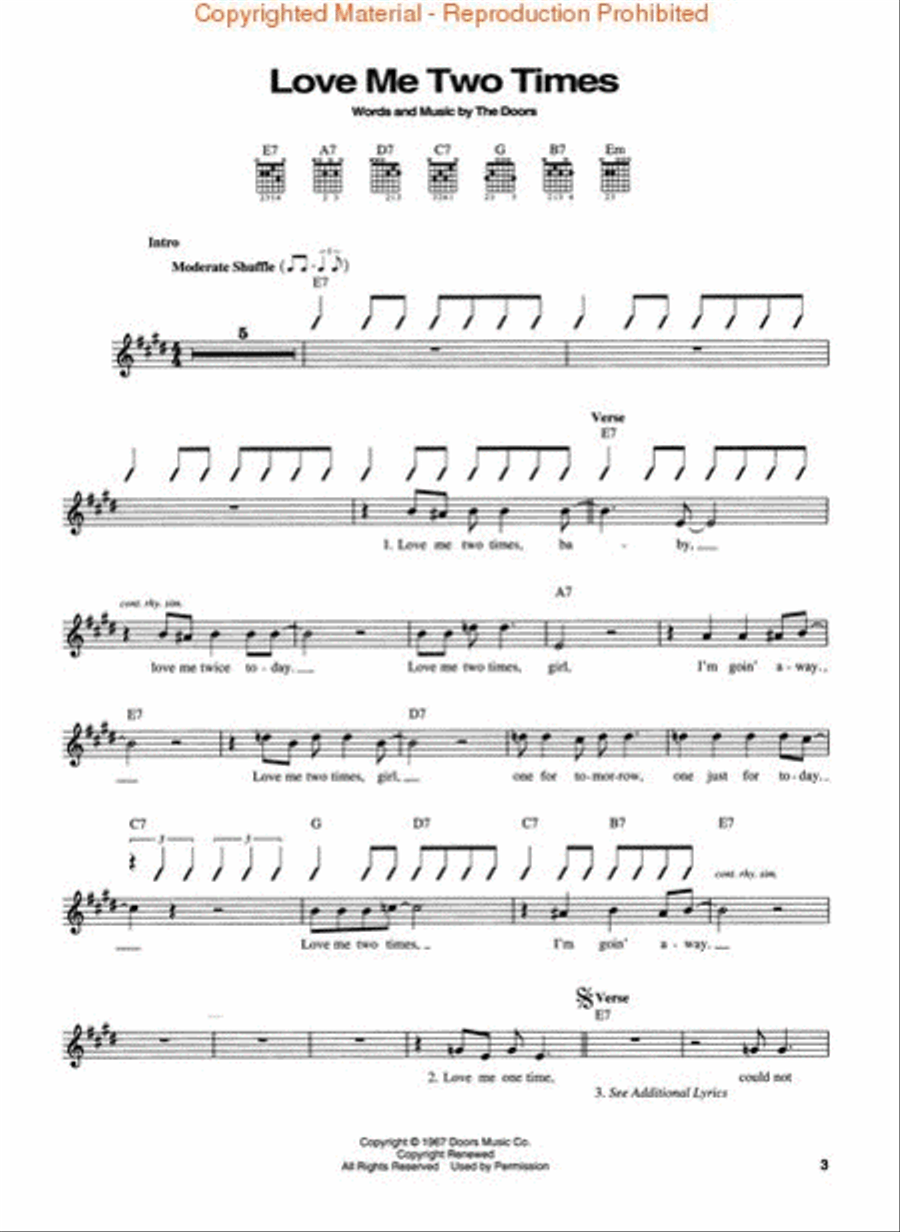 Best of the Doors Easy Guitar scores gallery preview page 3