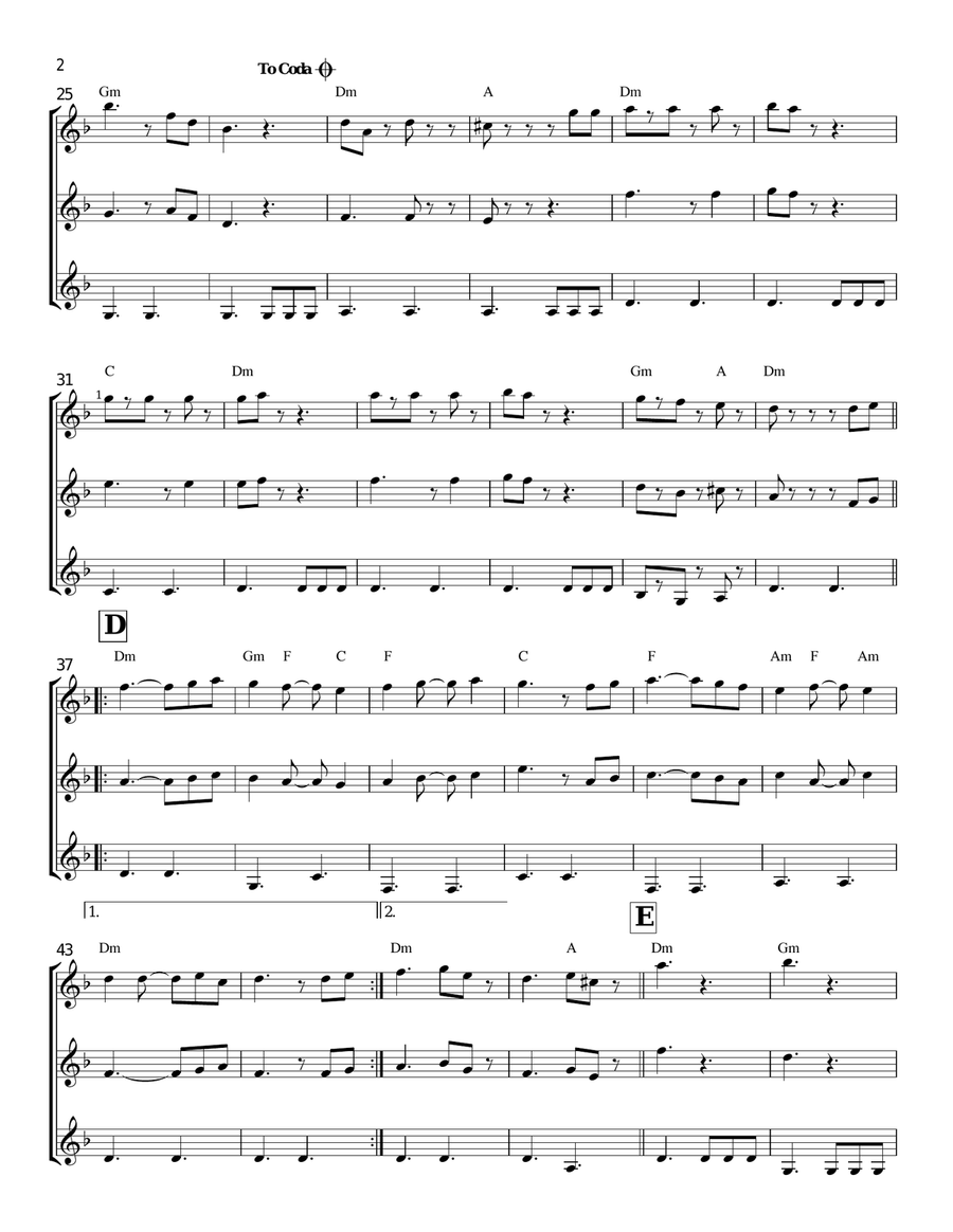 He's A Pirate (from Pirates Of The Caribbean: The Curse of the Black Pearl) Guitar Ensemble scores gallery preview page 2