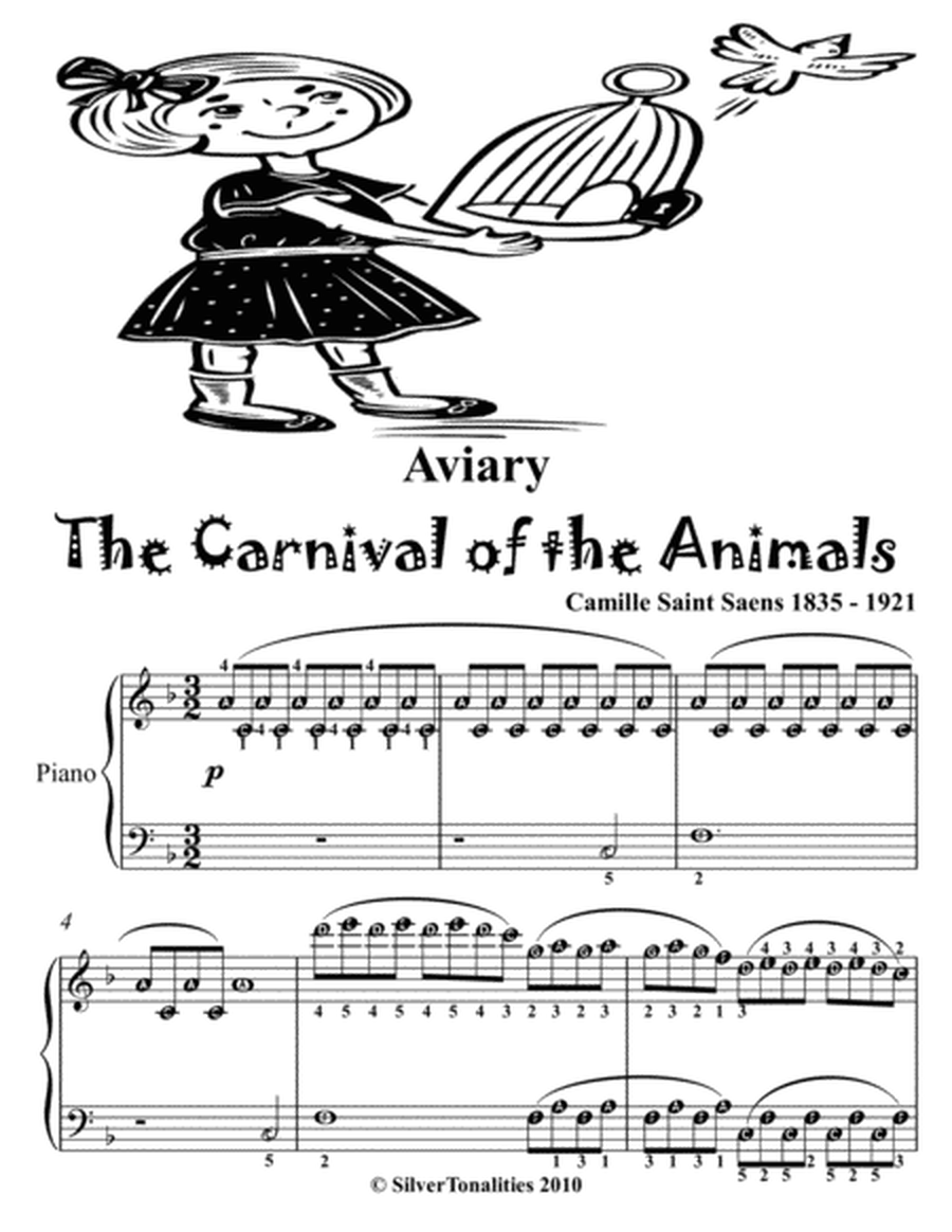 Aviary the Carnival of the Animals Easiest Piano Sheet Music 2nd Edition