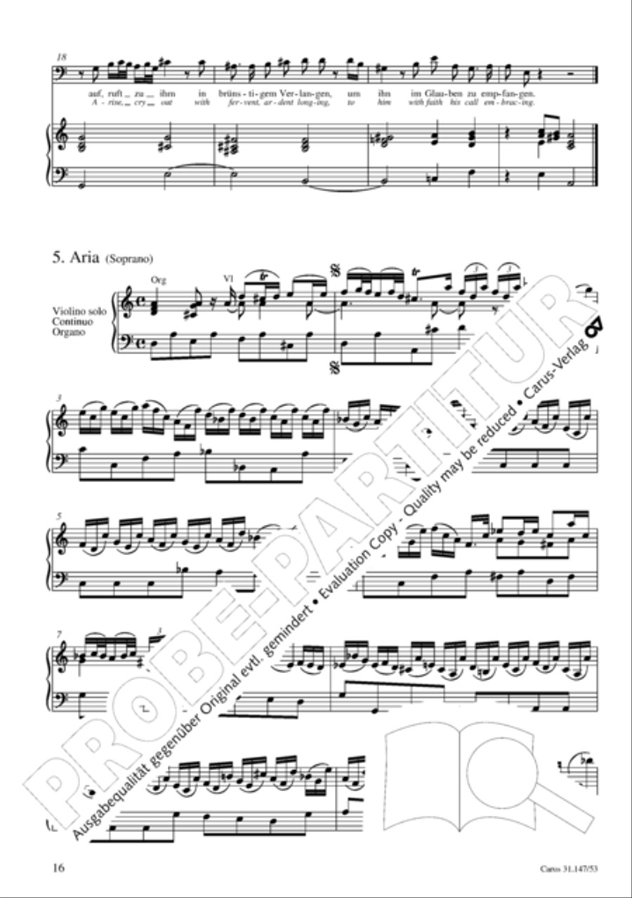 Heart and mouth and thought and action (Herz und Mund und Tat und Leben) (Herz und Mund und Tat und Leben) 4-Part scores gallery preview page 17