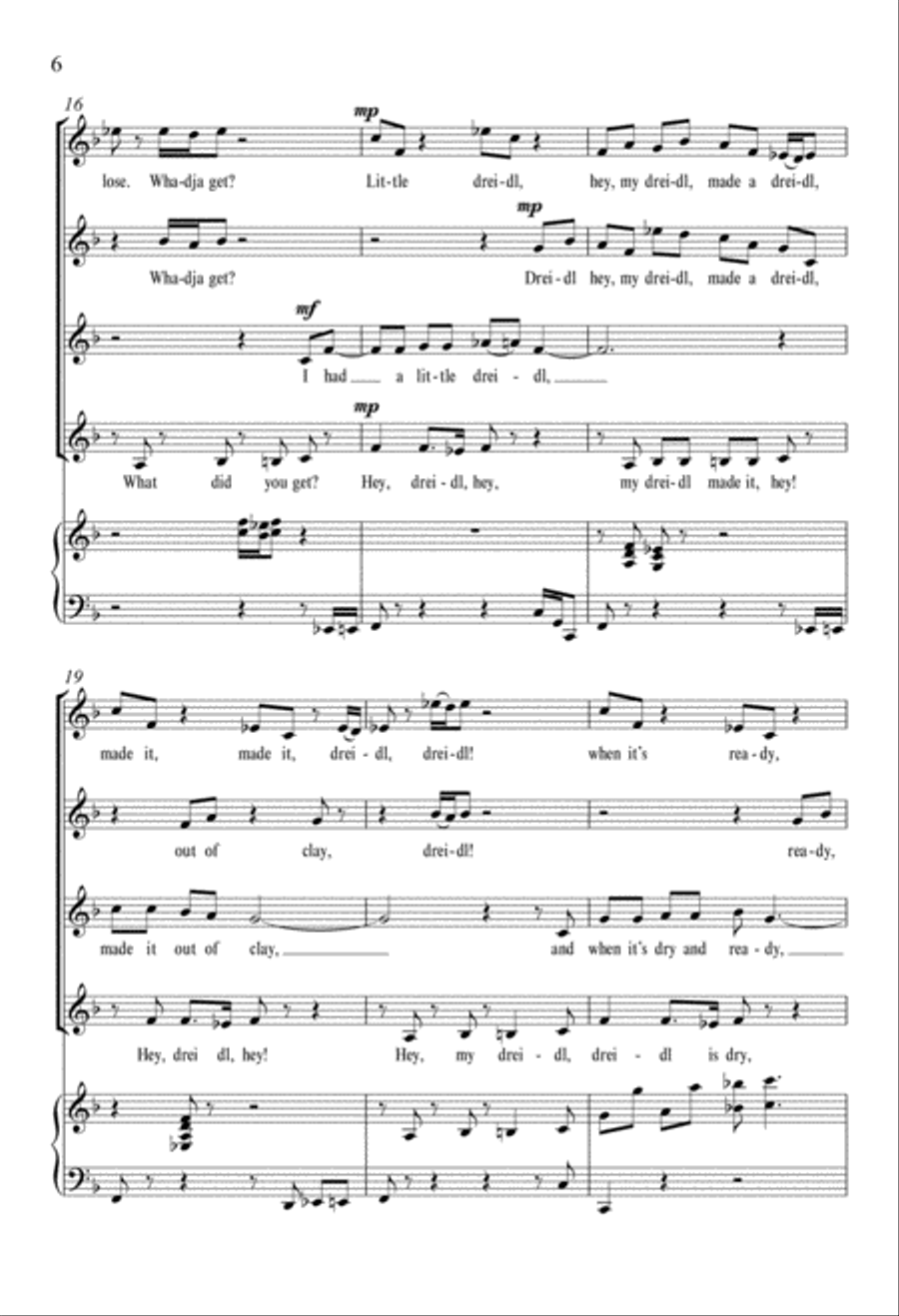 Funky Dreidl (I Had a Little Dreidl) SSAA scores gallery preview page 6