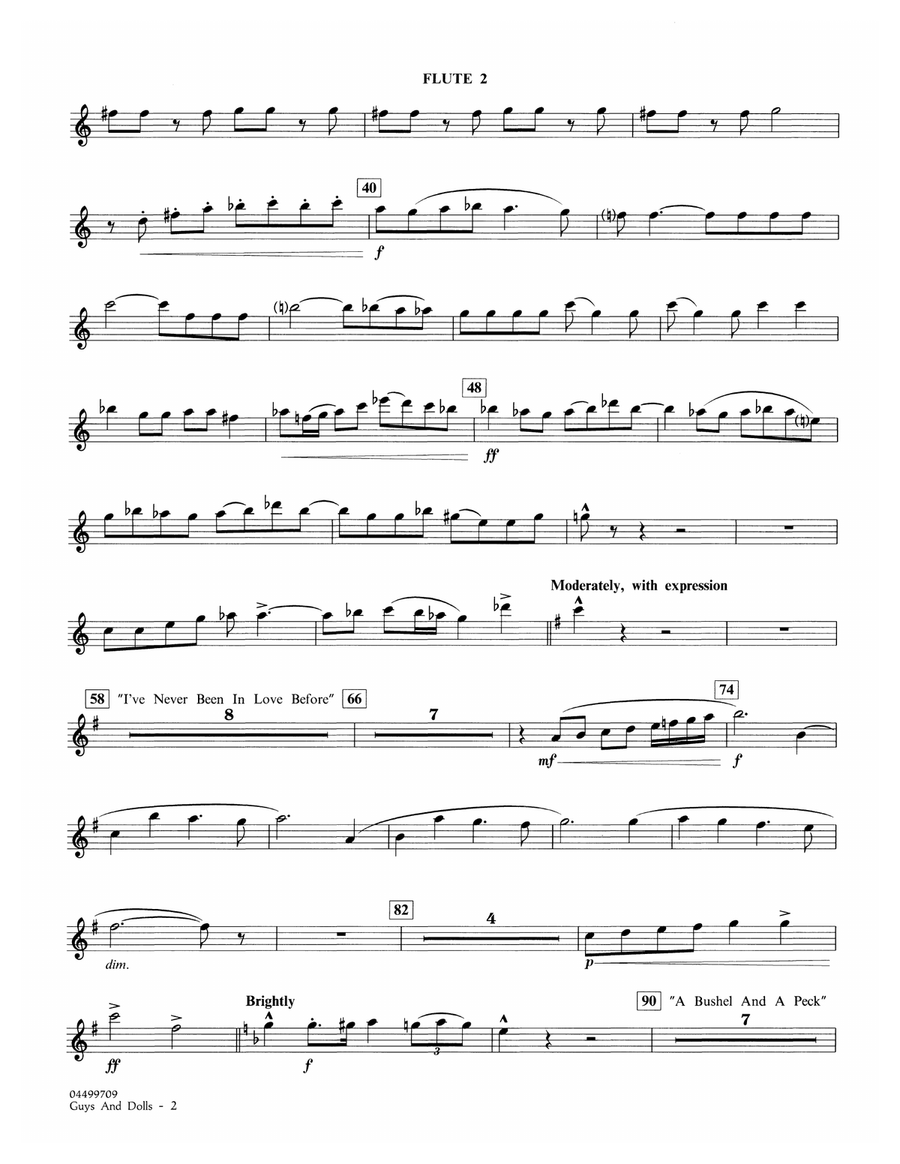 Music from Guys and Dolls (arr. Calvin Custer) - Flute 2 Full Orchestra scores gallery preview page 2
