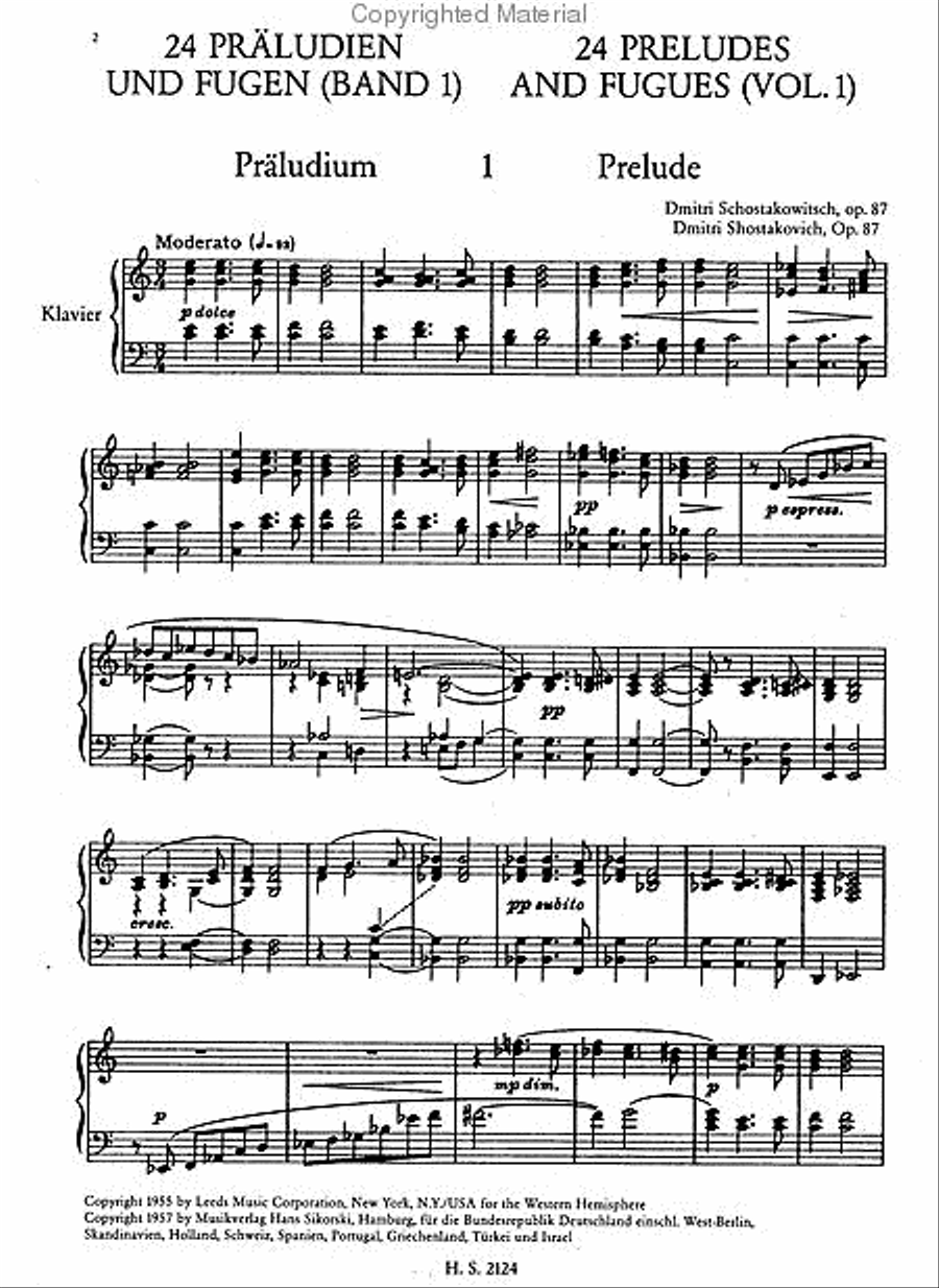 24 Preludes and Fugues, Op. 87 – Volume 1 (Nos. 1-12) Piano Solo scores gallery preview page 3