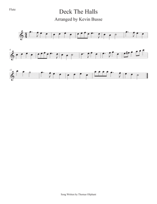Book cover for Deck The Halls (Easy key of C) Flute