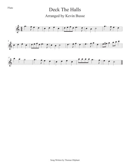 Deck The Halls (Easy key of C) Flute image number null