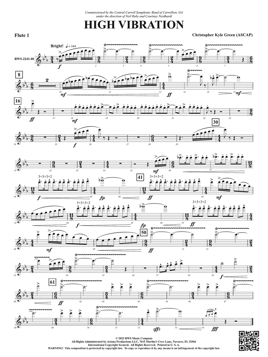 High Vibration: 1st Flute Flute scores gallery preview page 1