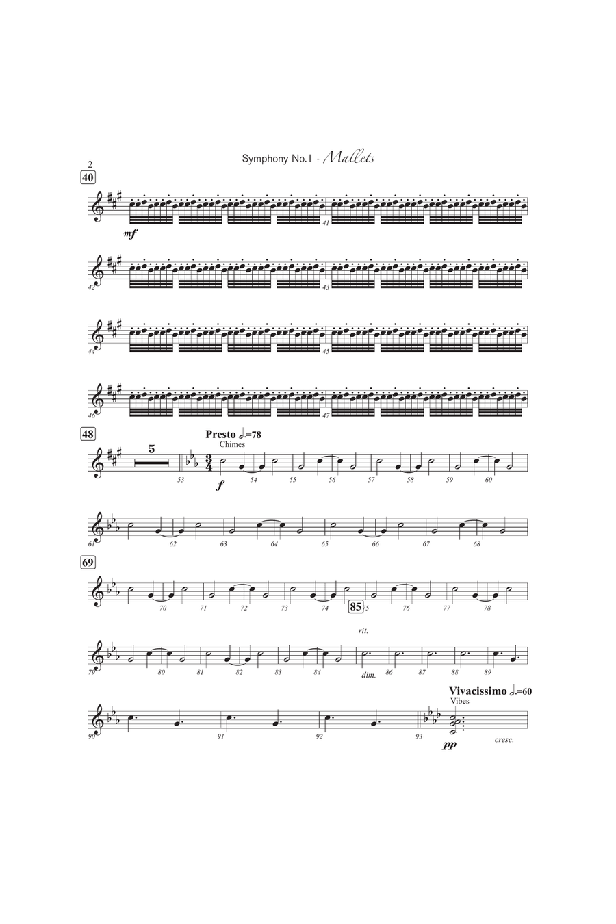 Symphony No. 1 (2nd Mallets) Percussion scores gallery preview page 2