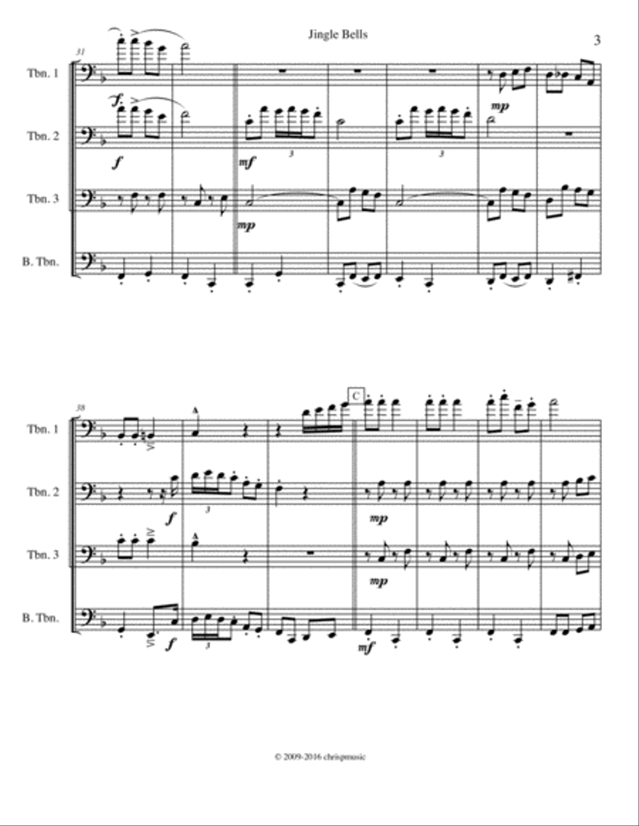 Jingle Bells Jingle Bells Brass Ensemble scores gallery preview page 4