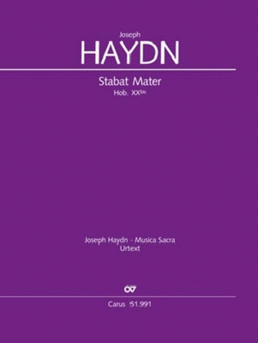 Haydn - Stabat Mater Hob Xxbis Vocal Score