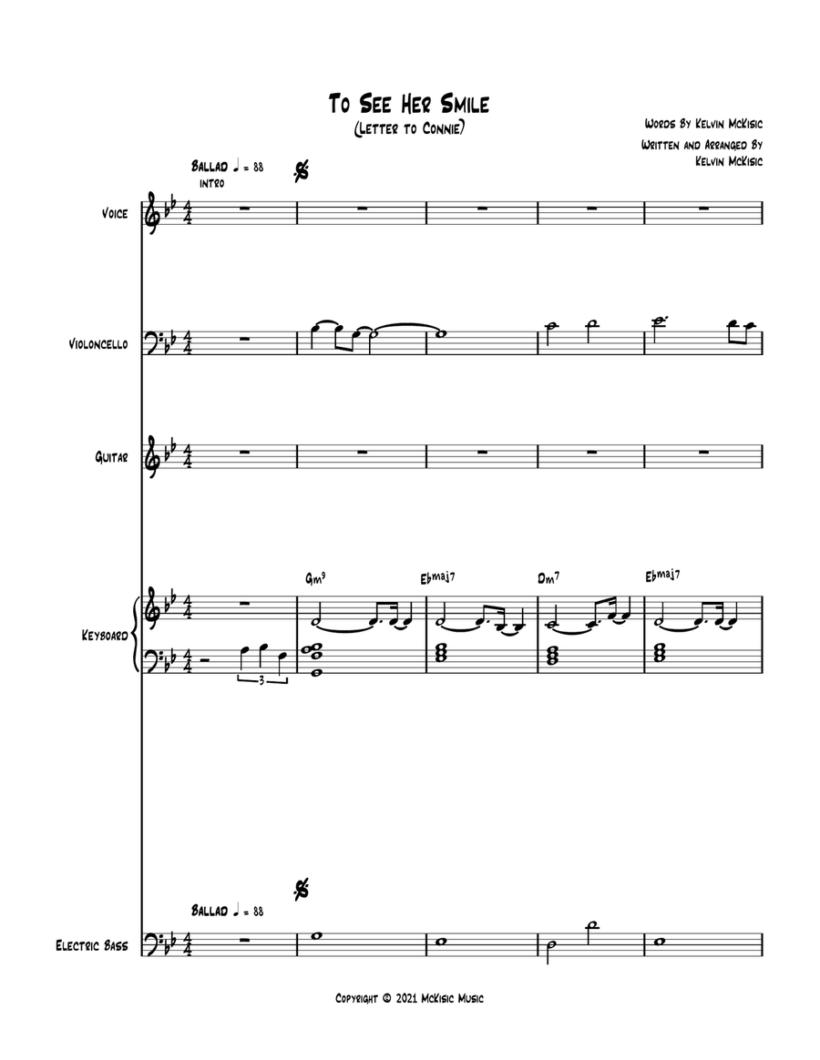 To See Her Smile (Letter to Connie) Jazz Ensemble scores gallery preview page 1