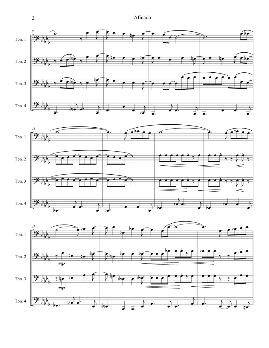 Afinado Afinado Brass Quartet scores gallery preview page 2