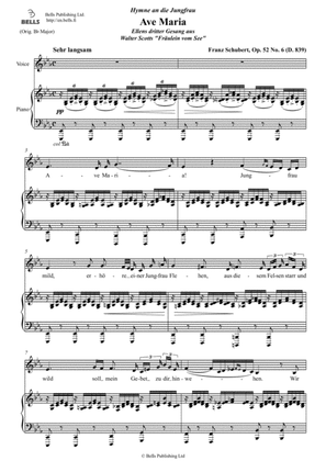 Ave Maria, Op. 52 No. 6 (D. 839) (E-flat Major)