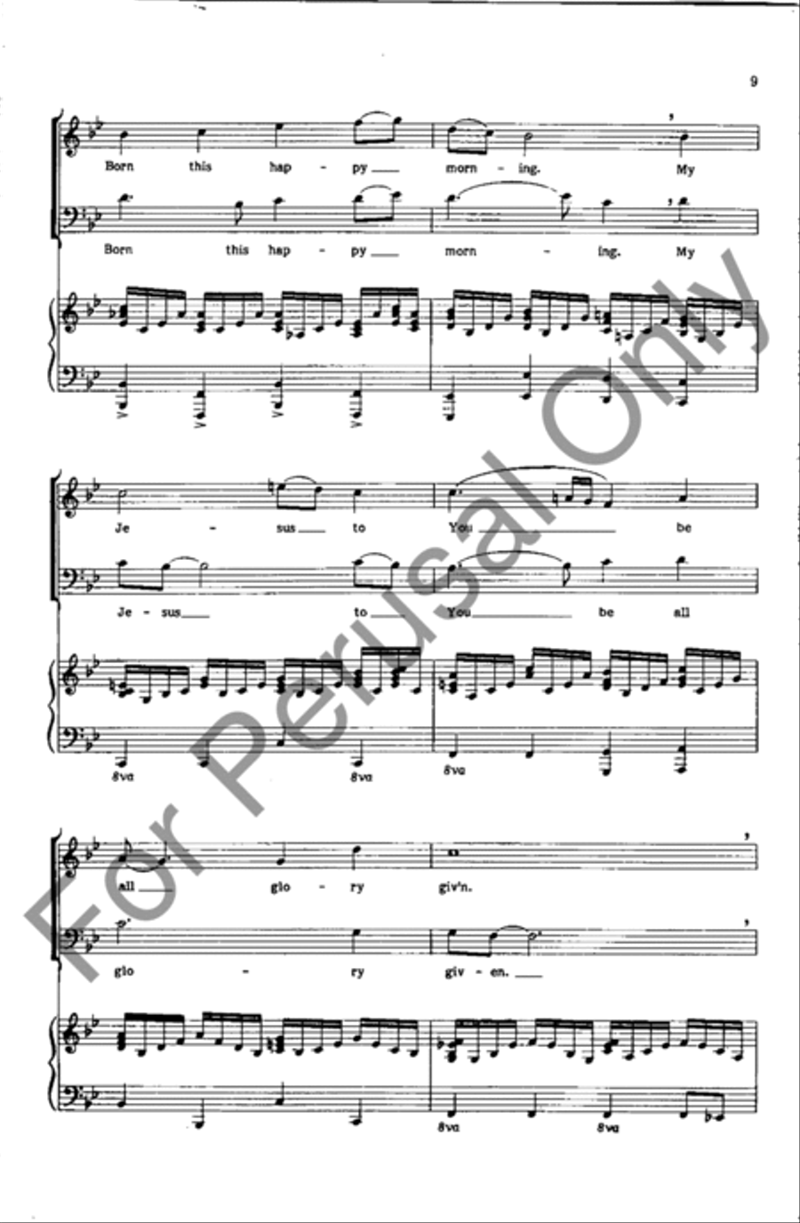 O Come (All) You Faithful 4-Part scores gallery preview page 9