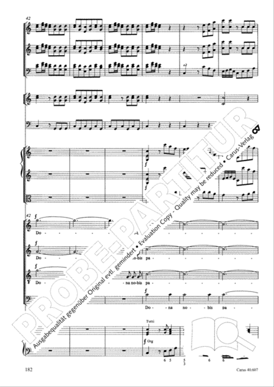 Mass in time of war (Missa in tempore belli) 4-Part scores gallery preview page 191