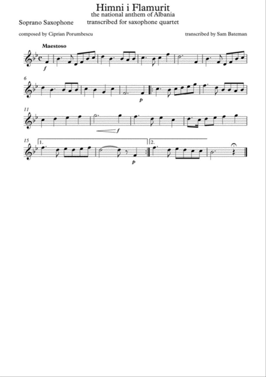 Himni i Flamurit Woodwind Quartet scores gallery preview page 3