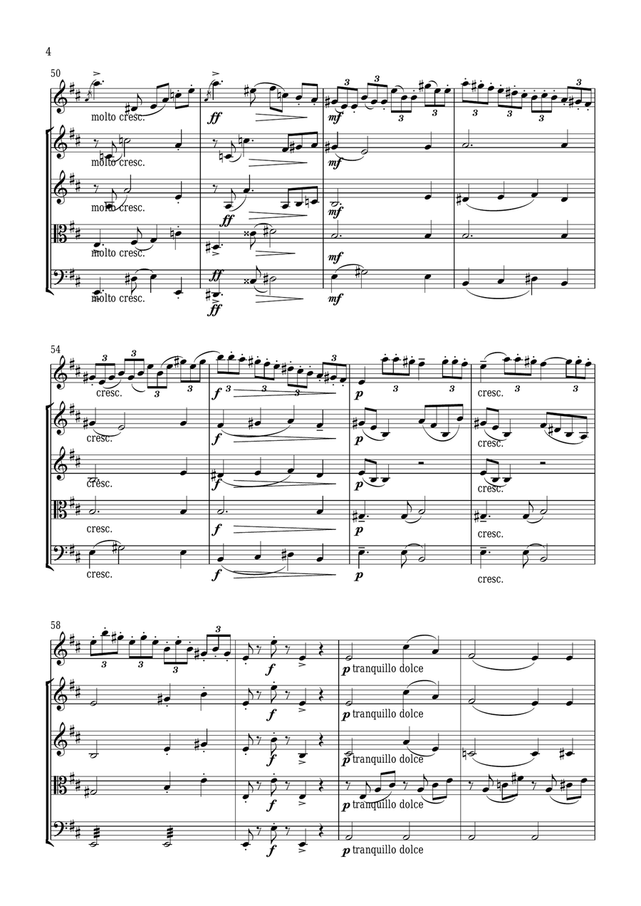 Seitz 1st movement from Pupil (Student) Concerto No.5 in D major for Violin and Piano arranged for V String Orchestra scores gallery preview page 4