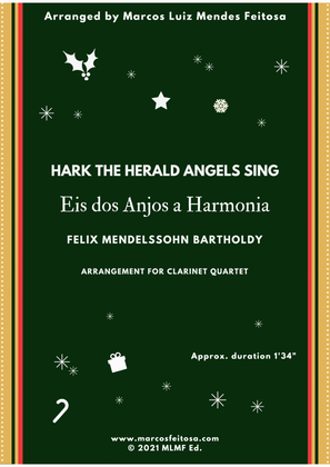 Book cover for Hark The Herald Angels Sing (Eis dos Anjos a Harmonia) - Clarinet Quartet