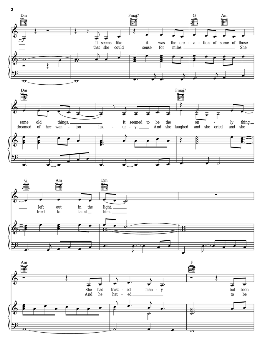 Rooms On Fire Piano, Vocal, Guitar scores gallery preview page 2