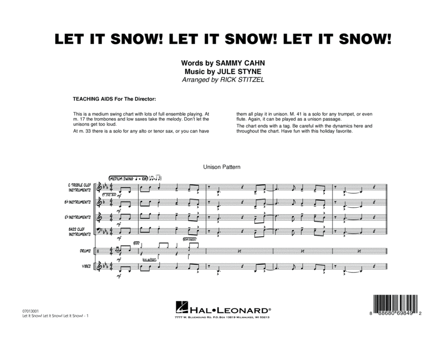 Let It Snow! Let It Snow! Let It Snow! - Conductor Score (Full Score) Jazz Ensemble scores gallery preview page 1