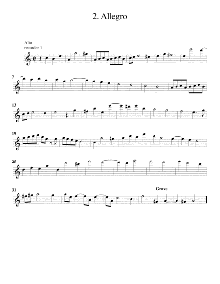 Trio sonata, Op.3, no.7 (arrangement for 3 recorders)