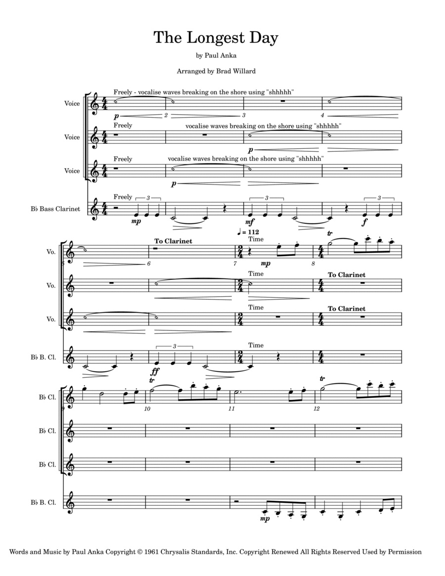 The Longest Day Woodwind Quartet scores gallery preview page 1