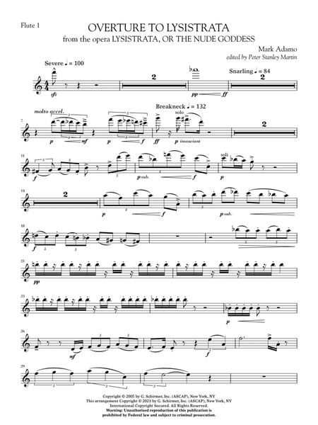 Overture to Lysistrata (arr. Peter Stanley Martin) - Flute 1