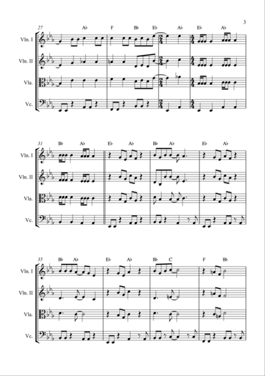 Summer Nights String Quartet scores gallery preview page 3