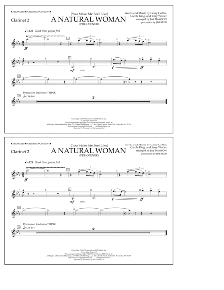 (You Make Me Feel Like) A Natural Woman (Pre-Opener) (arr. Jay Dawson) - Clarinet 2