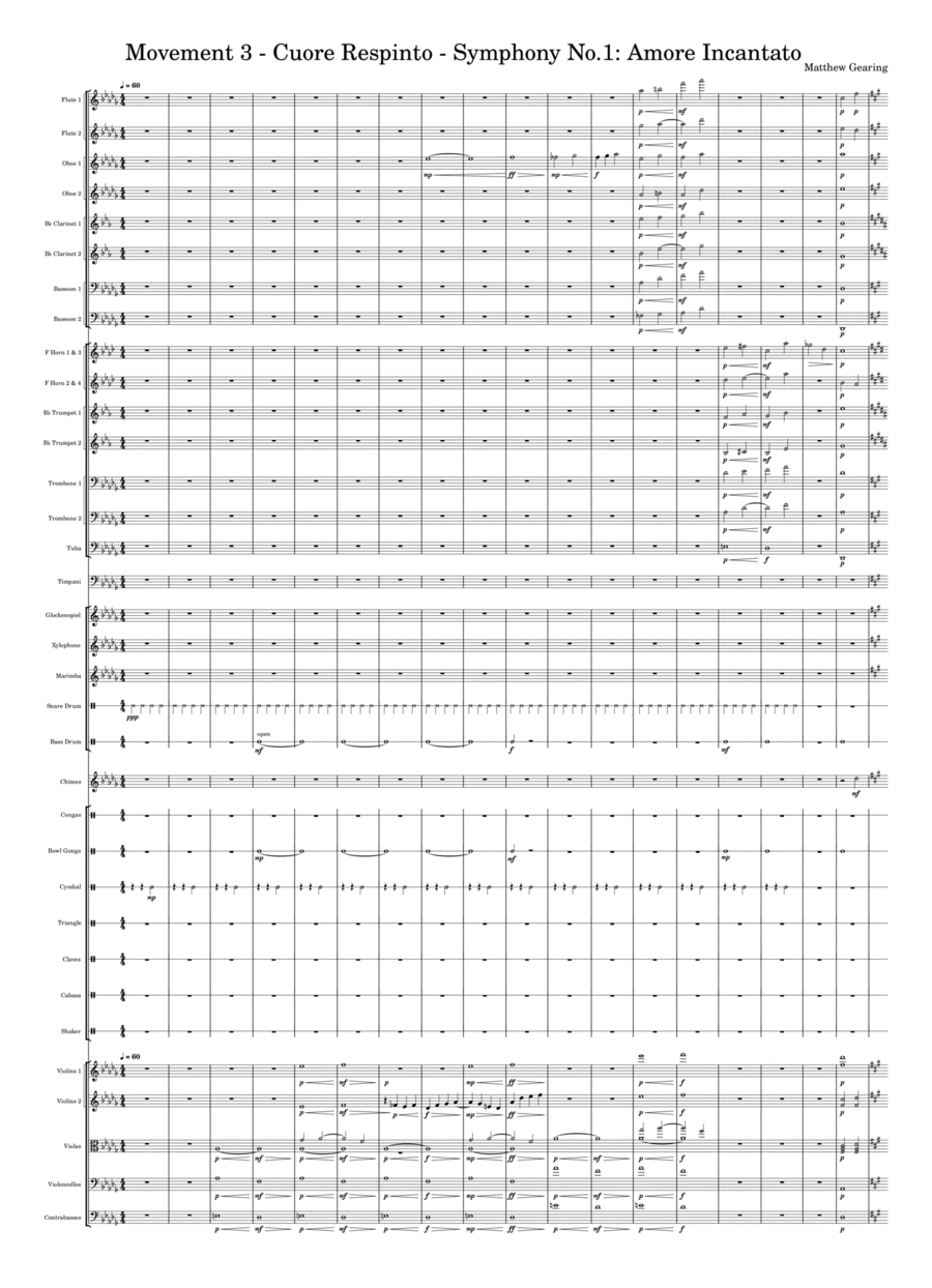 Movement 3 - Cuore Respinto - Symphony No.1 - Amore Incantato - Score Only Full Orchestra scores gallery preview page 1