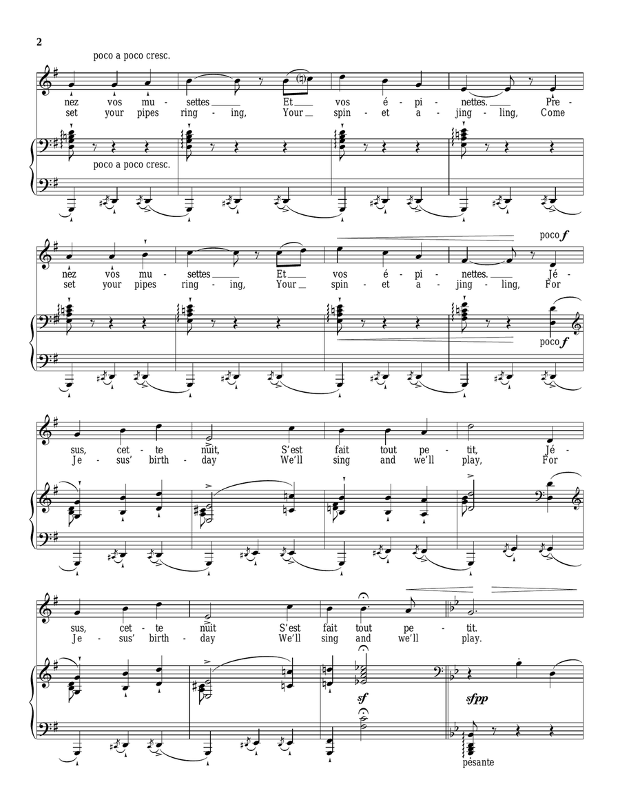 La Noël passée Piano, Vocal scores gallery preview page 2