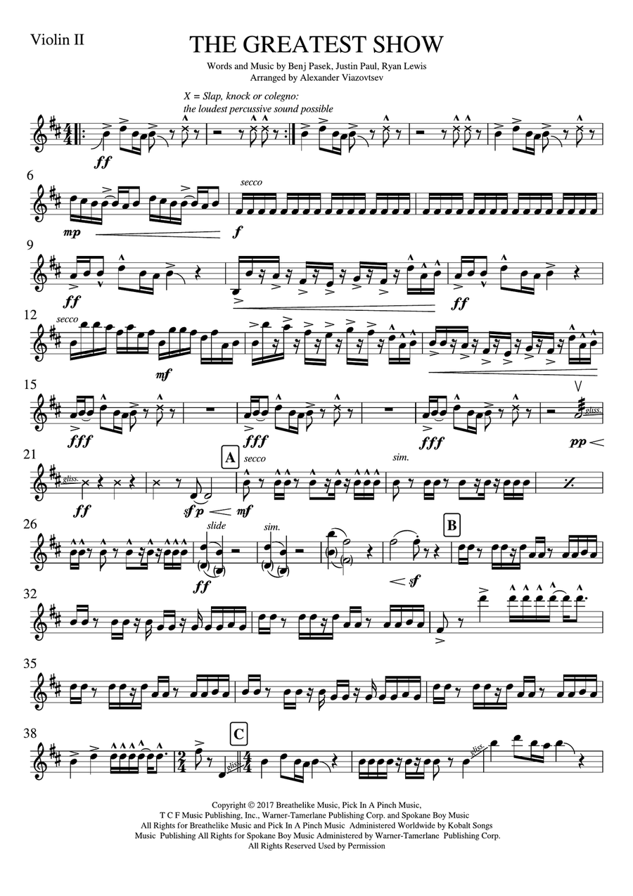 The Greatest Show String Quartet scores gallery preview page 4