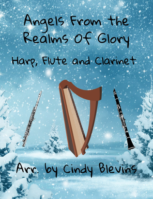 Book cover for Angels From the Realms of Glory, for Harp, Flute and Clarinet
