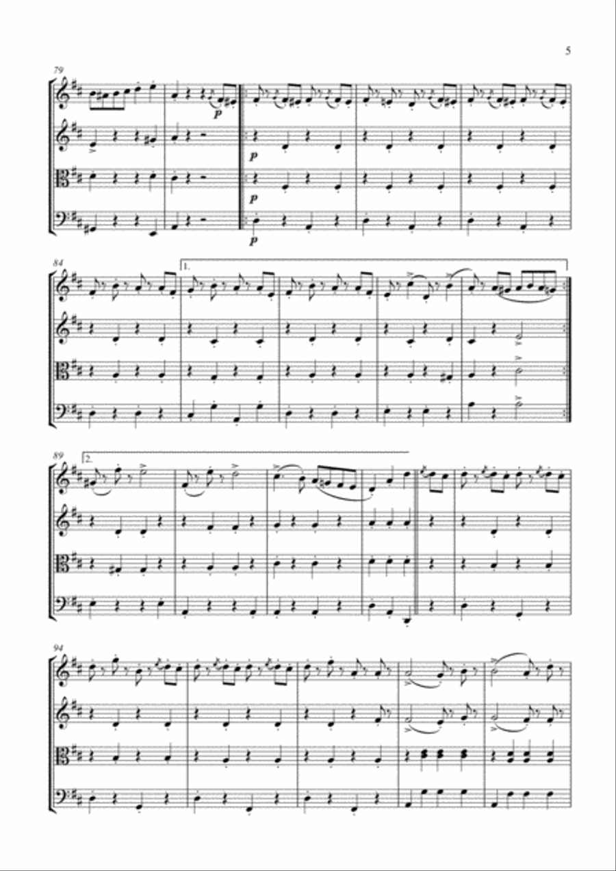 Radetzky March String Quartet scores gallery preview page 6