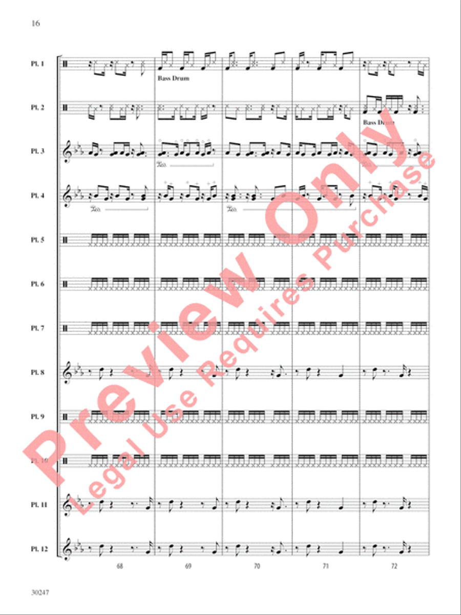 Clapping Music Variations Percussion Ensemble scores gallery preview page 17