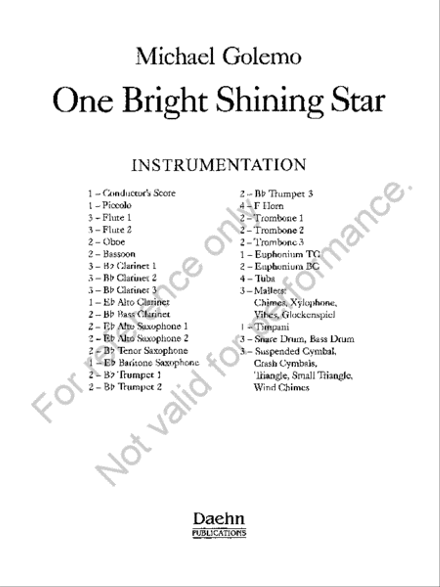 One Bright Shining Star One Bright Shining Star Concert Band scores gallery preview page 2