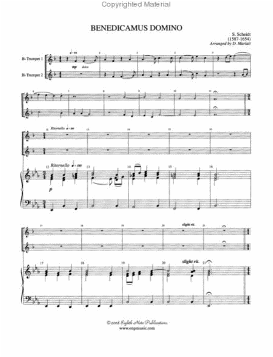 Benedicamus Domino Trumpet Duet scores gallery preview page 2