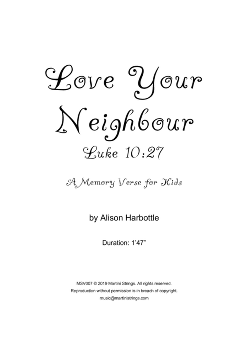 "Love Your Neighbour" - Luke 10:27 memory verse image number null