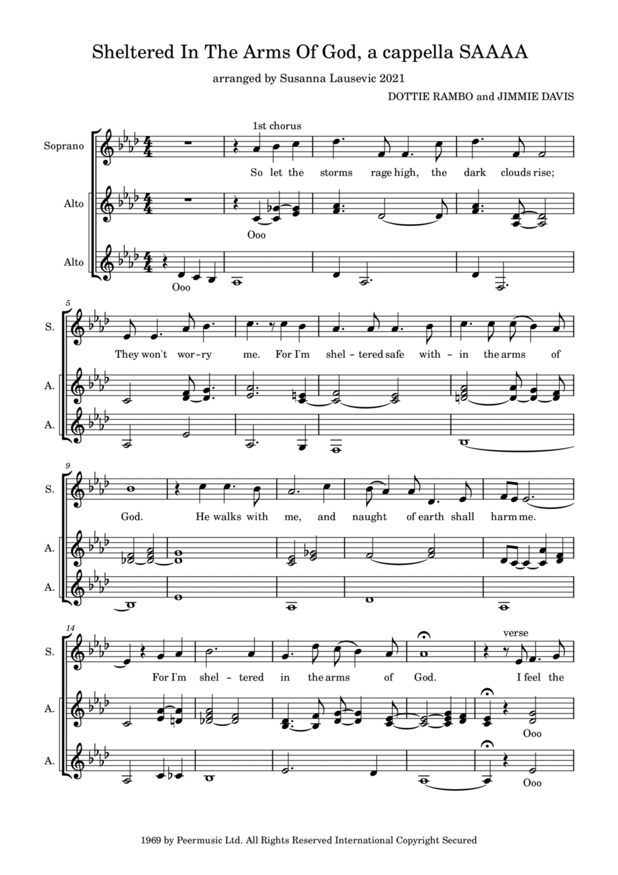 Sheltered In The Arms Of God A Cappella scores gallery preview page 1