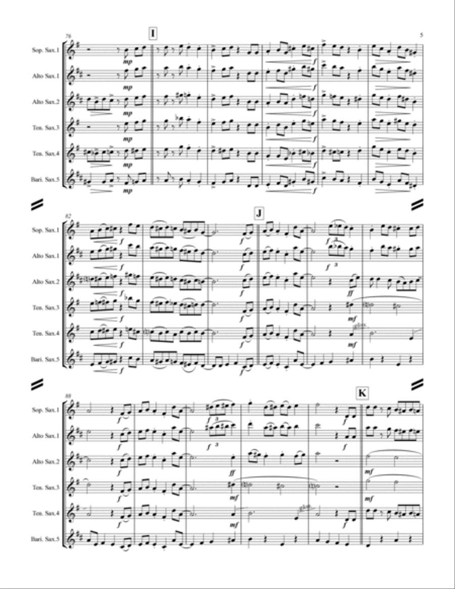 Let It Snow! Let It Snow! Let It Snow! Saxophone Quintet scores gallery preview page 6