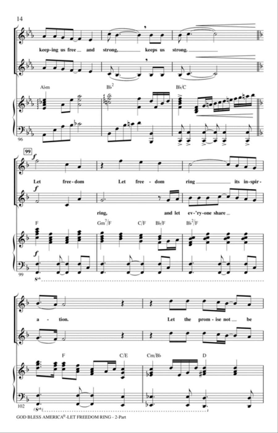 God Bless America (Let Freedom Ring) (Medley) 2-Part scores gallery preview page 13