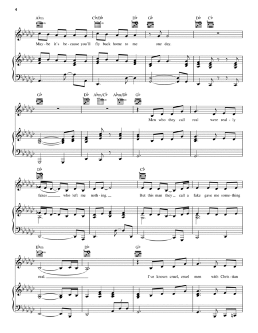 Fly, Fly Away (from Catch Me If You Can) Piano, Vocal, Guitar scores gallery preview page 4