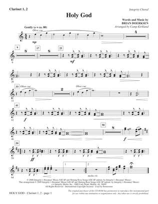 Holy God - Clarinet 1 & 2