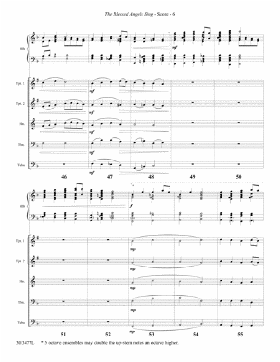 The Blessed Angels Sing - Full Score and Parts for Brass Quintet Brass Quintet scores gallery preview page 7