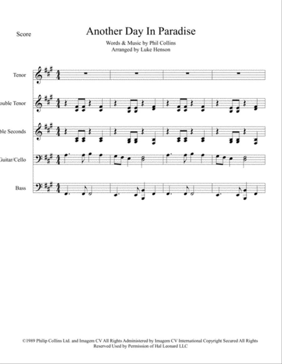 Another Day In Paradise Another Day In Paradise Percussion Ensemble scores gallery preview page 1