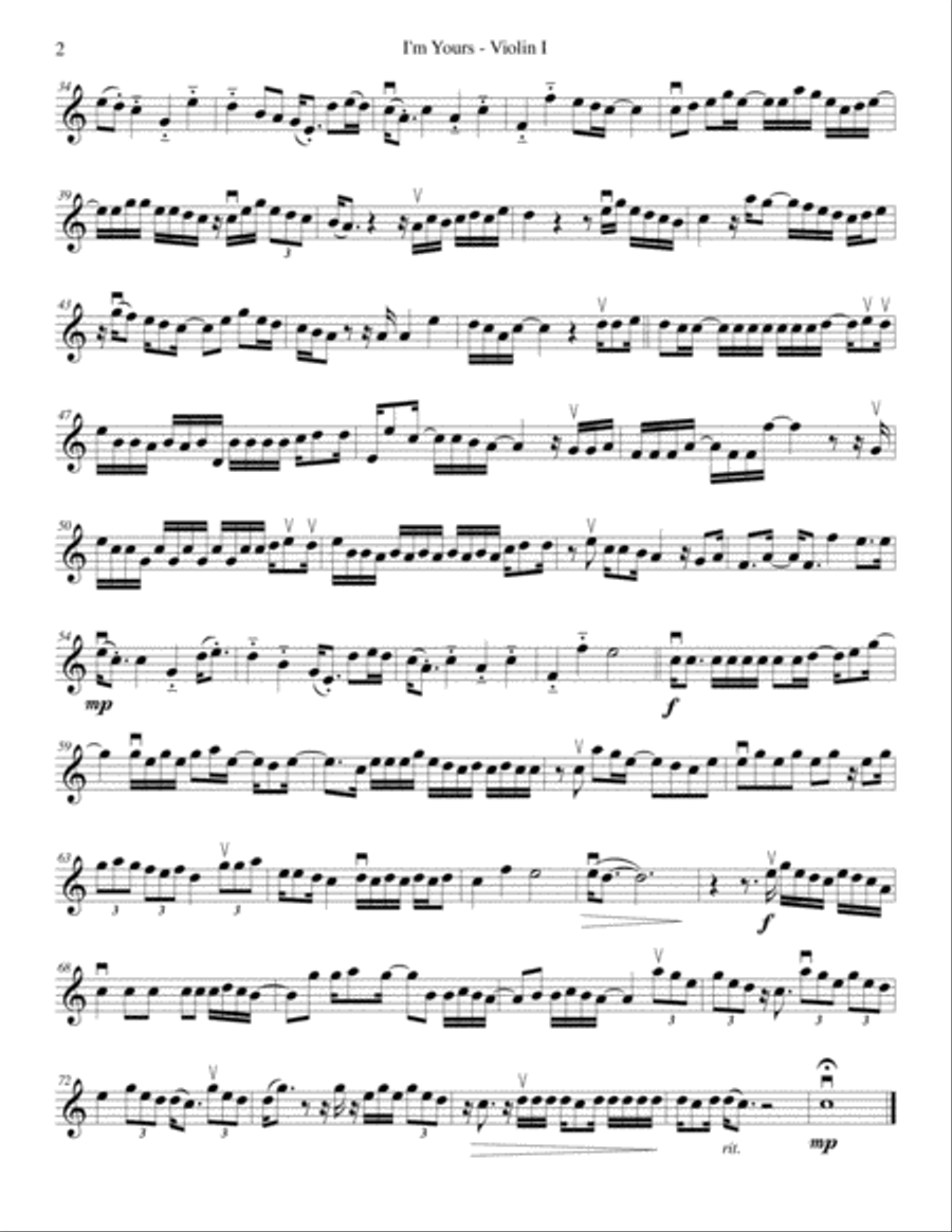 I'm Yours String Quartet scores gallery preview page 2