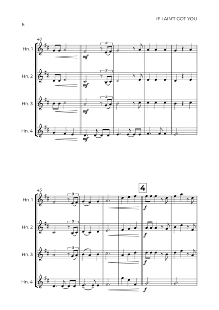 If I Ain't Got You Brass Quartet scores gallery preview page 6