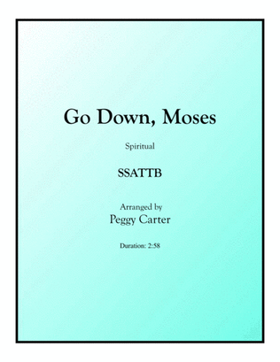 Book cover for Go Down, Moses SSATTB