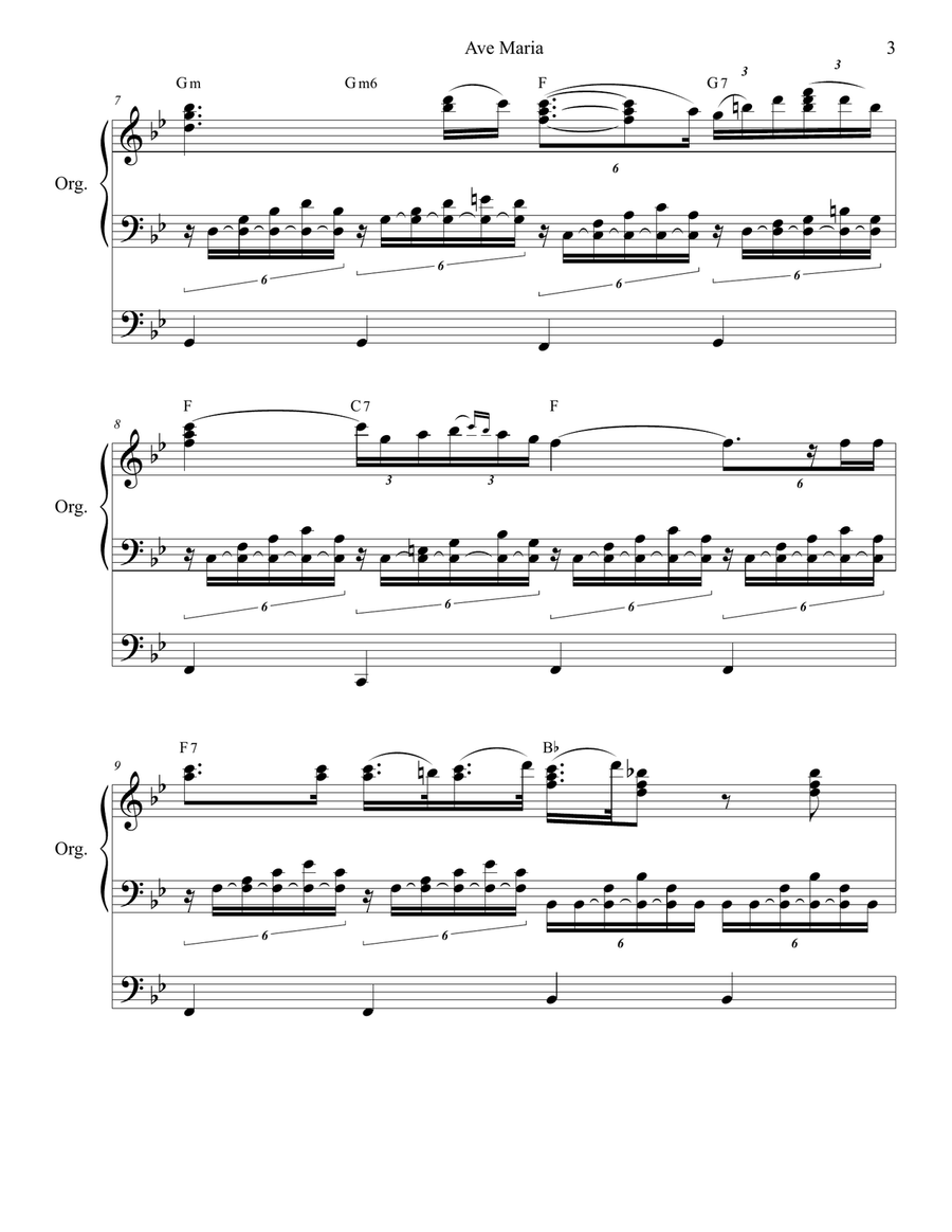 Ave Maria (Organ Solo) Organ Solo scores gallery preview page 3